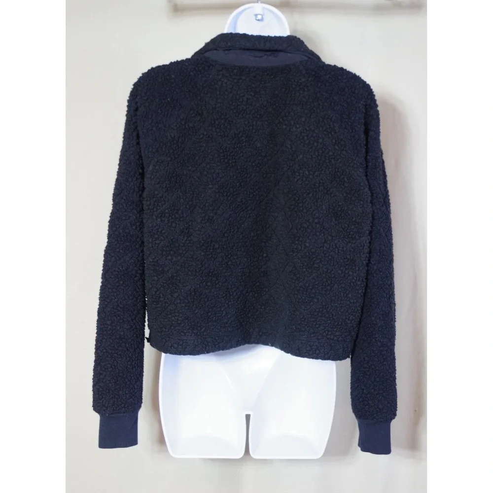 Calvin Klein Performance Women Medium Black Sherpa Fleece Quarter Zip Pullover